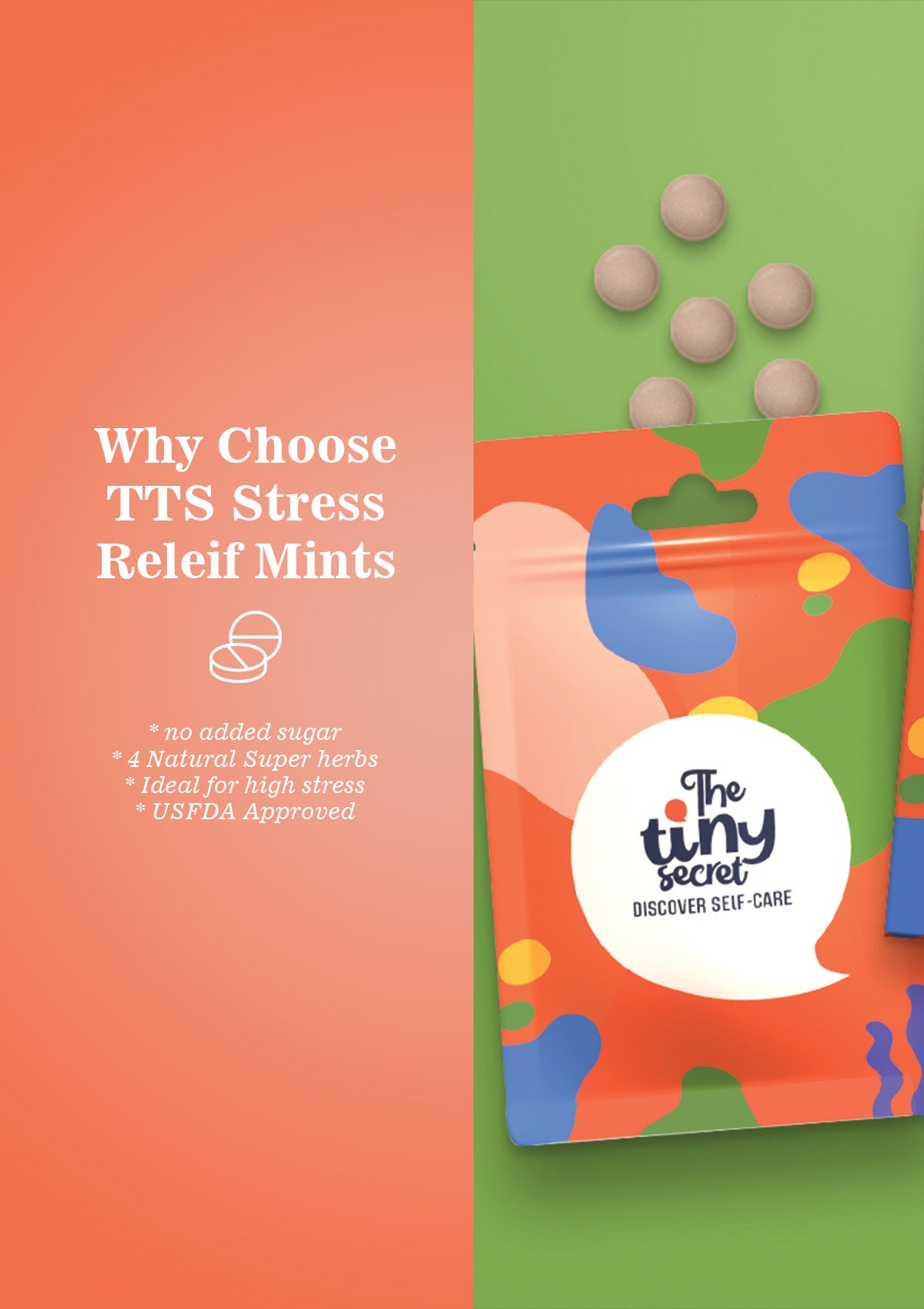 TTS Stress Mints | Promotes calm mind | Bone, Muscle & Joint Support
